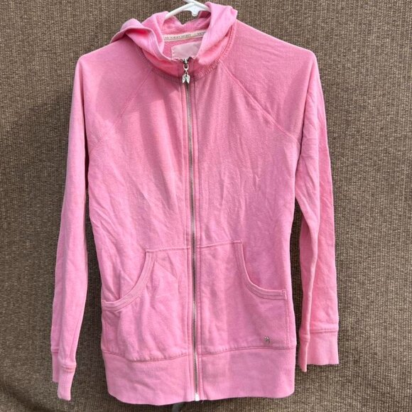 Victorias Secret Angel Wings Hoodie Womens Sz Small Pink Rhinestone Zip Up RARE
